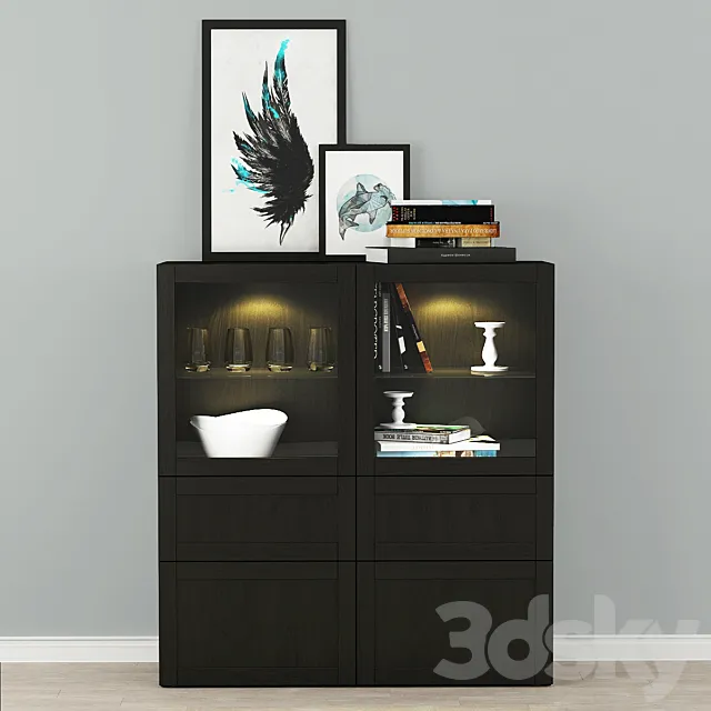 Wardrobe showcase  BESTO _ Besta Hanviken. Sindvik. 3DModel