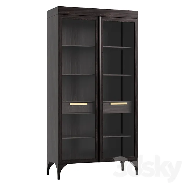 Wardrobe Showcase Bridge with glass fronts and 2 drawers 3D Model Wardrobe Showcase Bridge with glass fronts and 2 drawers 3D Model