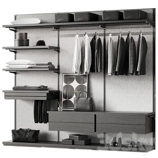 Wardrobe system Rimadesio Dress Bold 3D Model Wardrobe system Rimadesio Dress Bold 3D Model