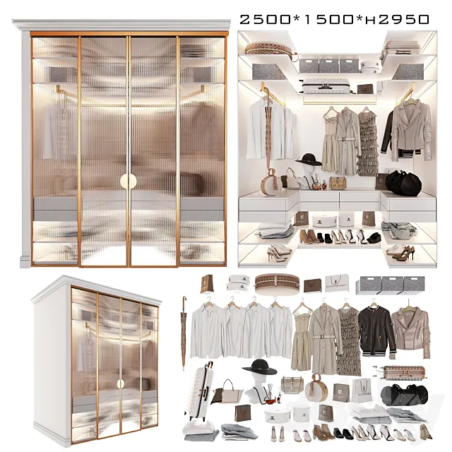 Wardrobe unit in the bedroom_2 3DModel