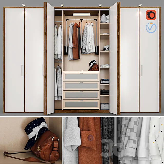 Wardrobe – wall closet 3D Model