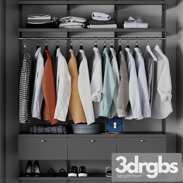 Wardrobe Wall Module Clothes Tslothes 3D Model Download