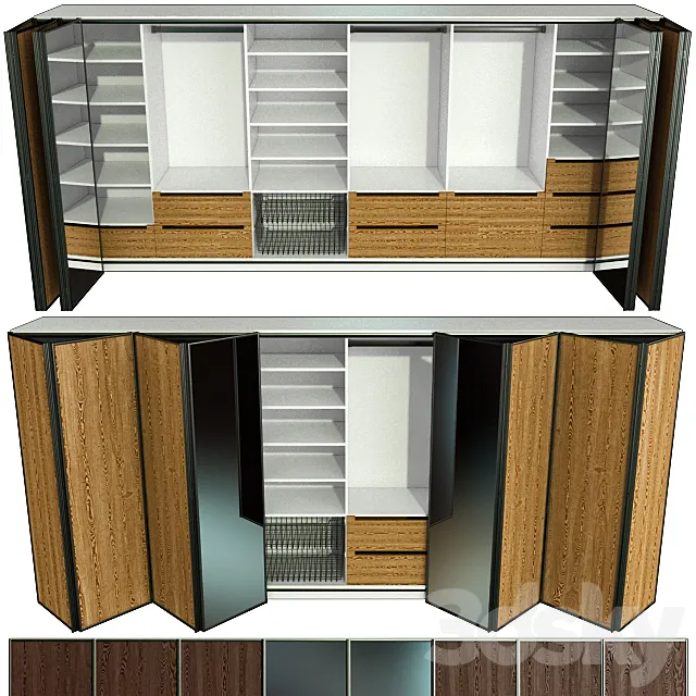 Wardrobe wardrobe folding doors 3D Model Wardrobe wardrobe folding doors 3D Model