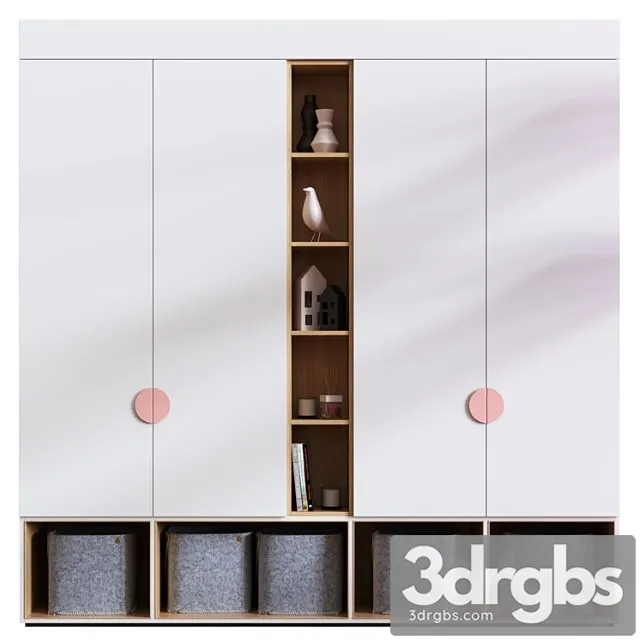 Wardrobe Wardrobe For Kids Room Set 001 3D Model Download