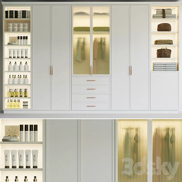 Wardrobe – wardrobe with clothes 3D Model