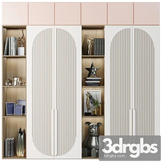 Wardrobe Wardrobe with decor books and figurines in the nursery