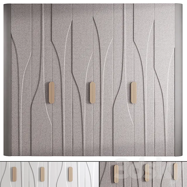 Wardrobe with abstract panel in 2 OPTIONS 3D Model