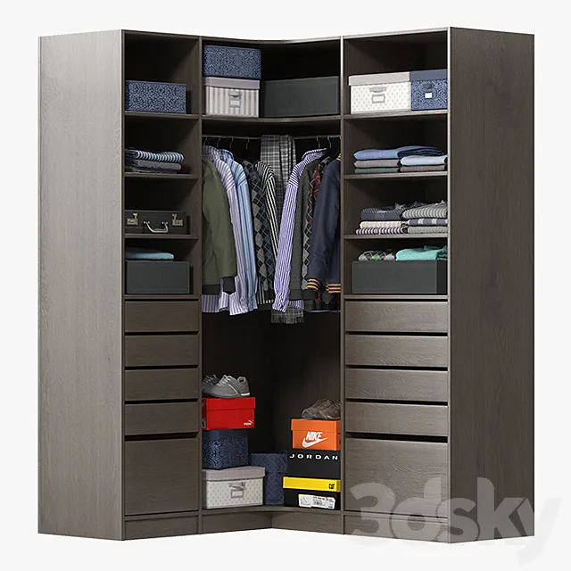 Wardrobe with Clothes 3D Model Wardrobe with Clothes 3D Model