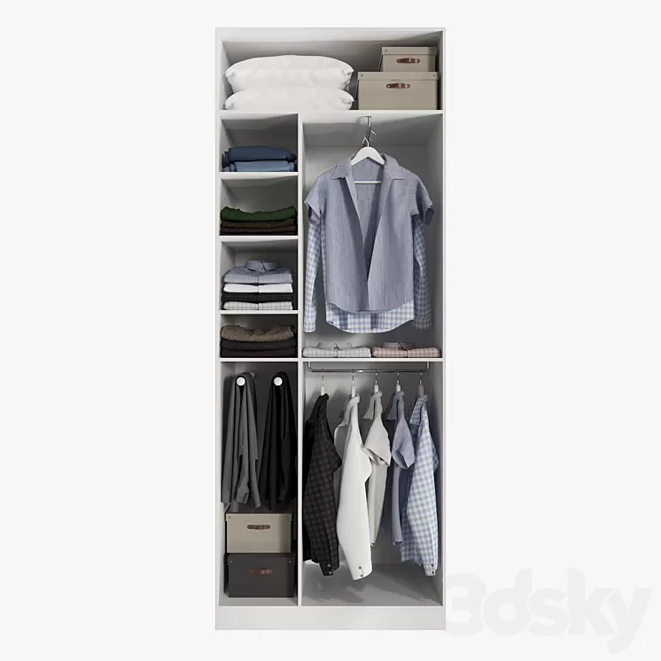 Wardrobe with clothes 3D Model Wardrobe with clothes 3D Model
