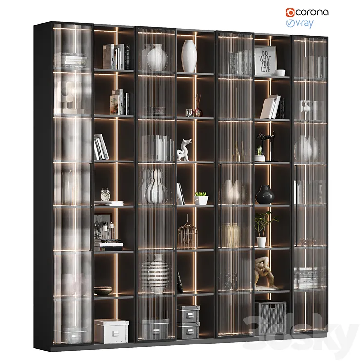 Wardrobe with decor # 16 3D Model Free Download