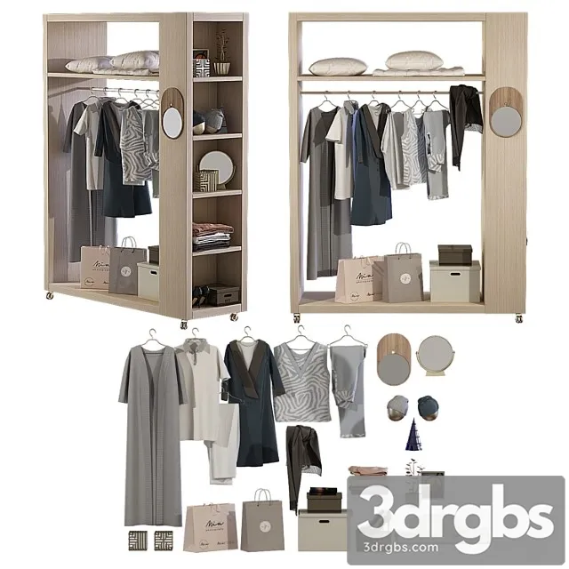 Wardrobe with decor 2 3D Model Download