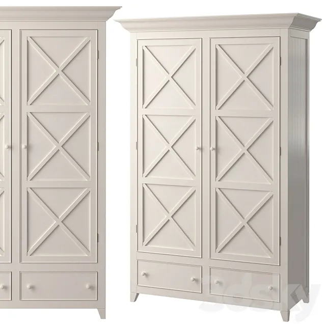 Wardrobe with drawers medium La Mer 3D Model Wardrobe with drawers medium La Mer 3D Model