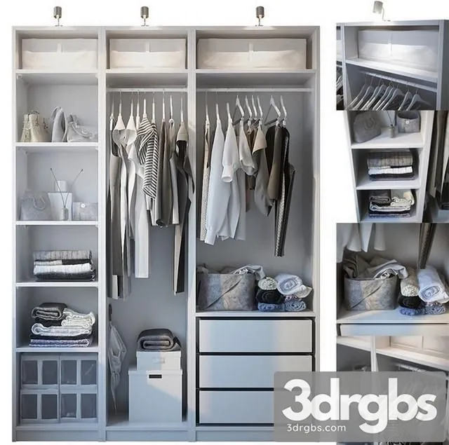 Wardrobe With Filling 01 3D Model Download