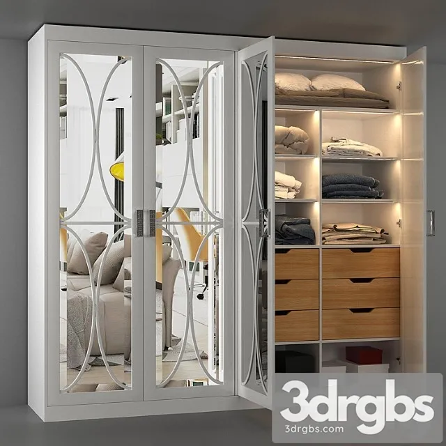 Wardrobe with filling 3D Model Download