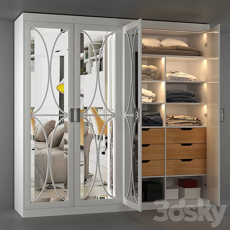 Wardrobe with filling 3D Model