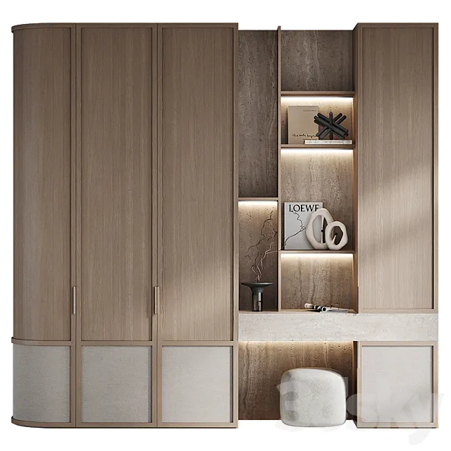 Wardrobe with Kushi decor 3D Model