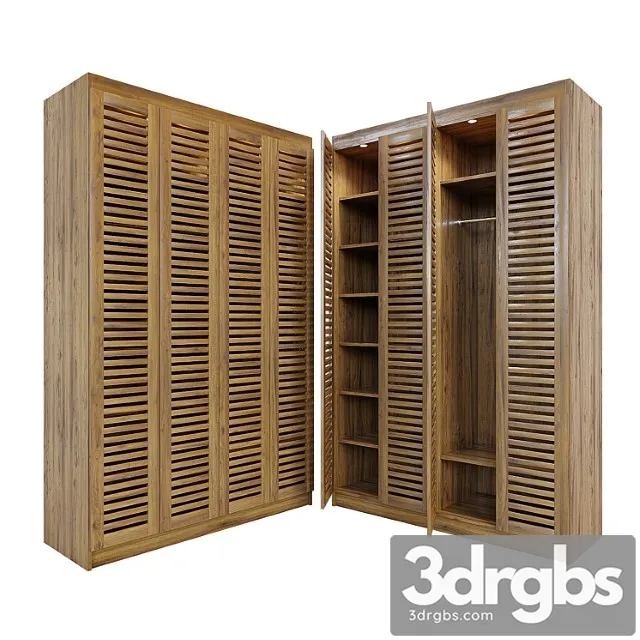 Wardrobe with lattice facades 3D Model Download