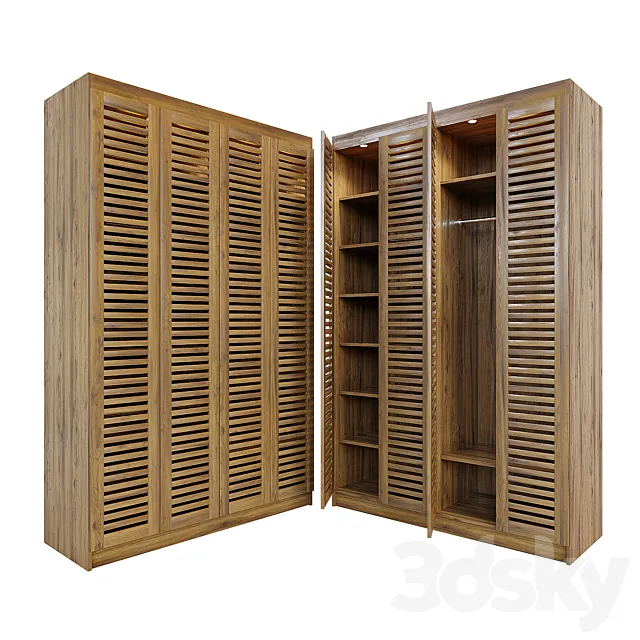 Wardrobe with lattice facades 3D Model