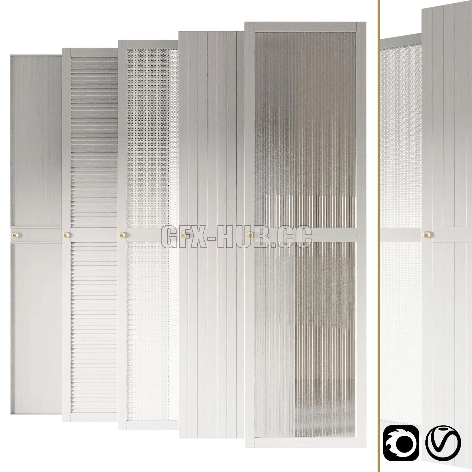 Waredrobe light doors collection 3D Model