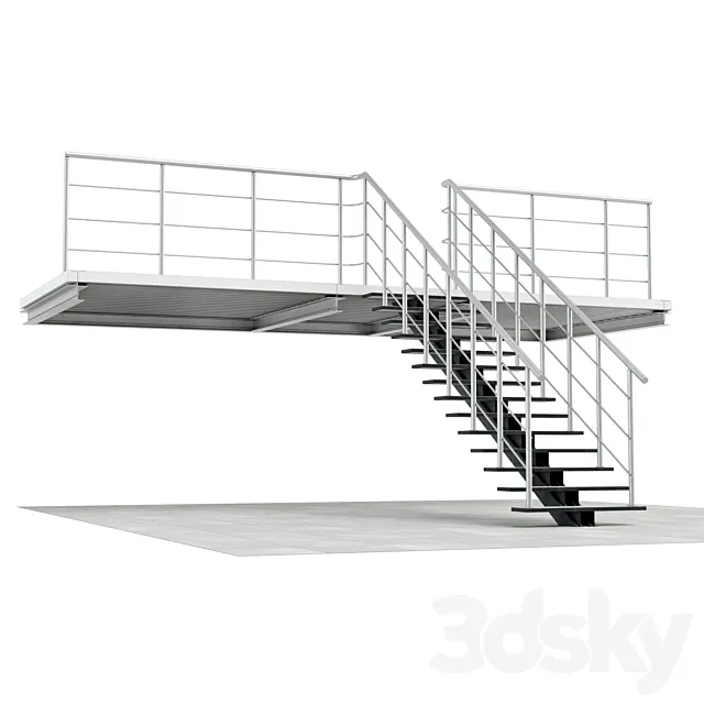 Warehouse stairs 3D Model