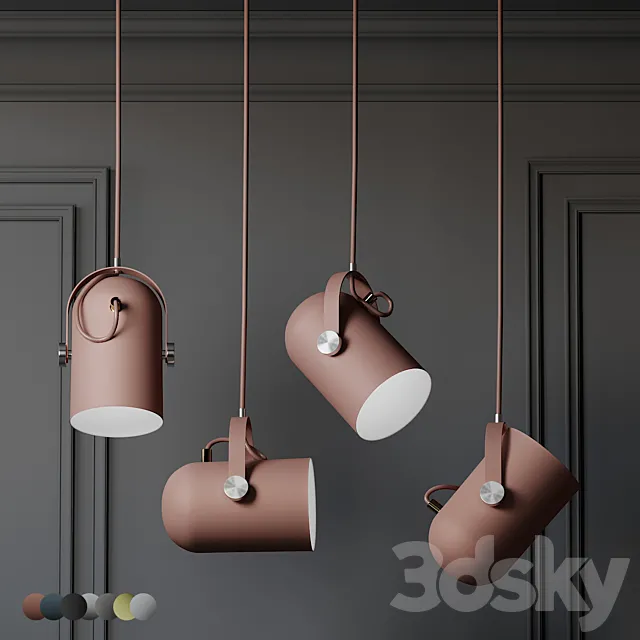 Warmly – Modern Nordic Angled Drop Lights – 7 Colors 3D Model