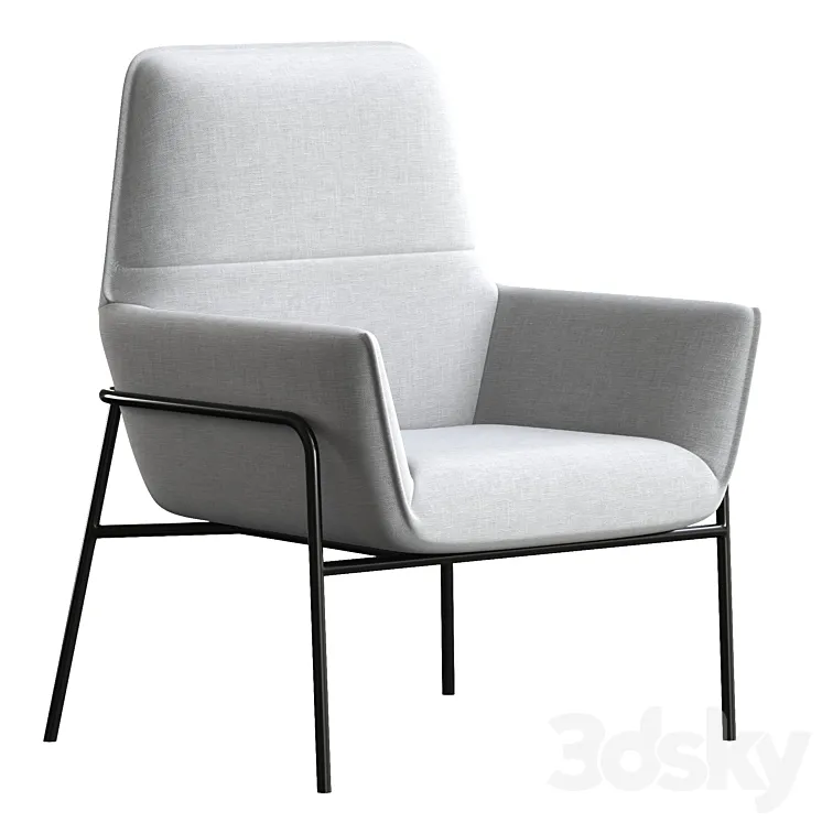 WARRANBROOKE Winston Armchair Gray 3D Model Free Download