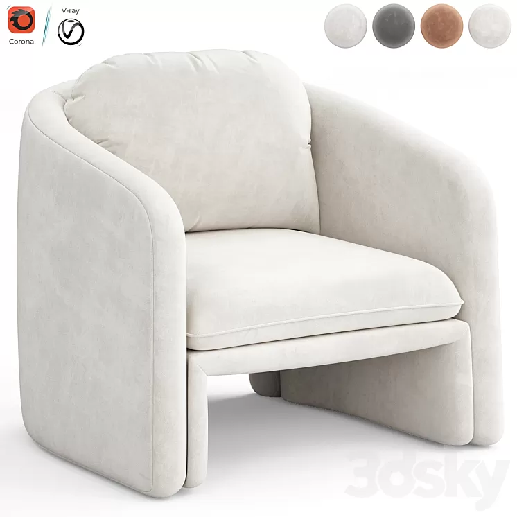 Warren armchair by Laredoute 3D Model Free Download