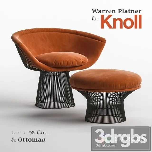 Warren Platner Lounge Armchair Ottoman for Knoll 3D Model Download Warren Platner Lounge Armchair Ottoman for Knoll 3D Model Download