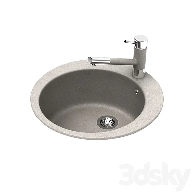 Wash AquaSanita SR 100 and Faucet AquaSanita 2765 3DModel Wash AquaSanita SR 100 and Faucet AquaSanita 2765 3DModel