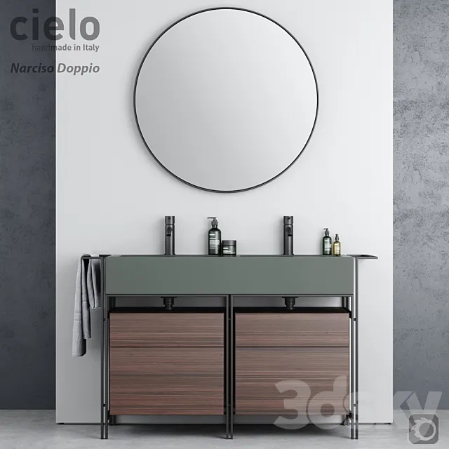 Wash Basin Ceramica Cielo Narciso Doppio 3D Model Wash Basin Ceramica Cielo Narciso Doppio 3D Model