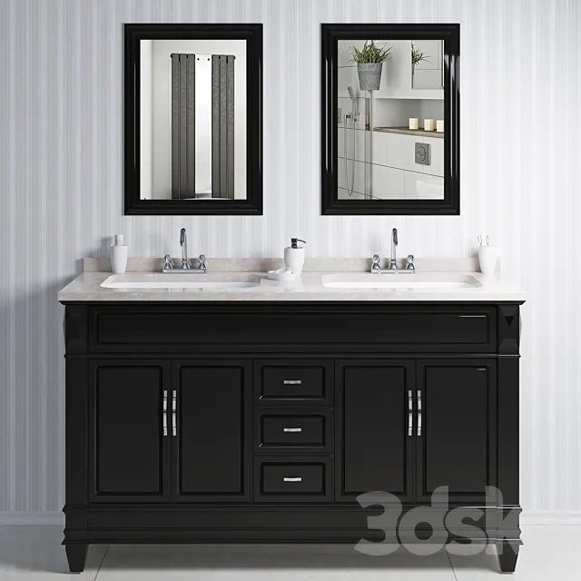 Wash basin counter 3D Model Wash basin counter 3D Model
