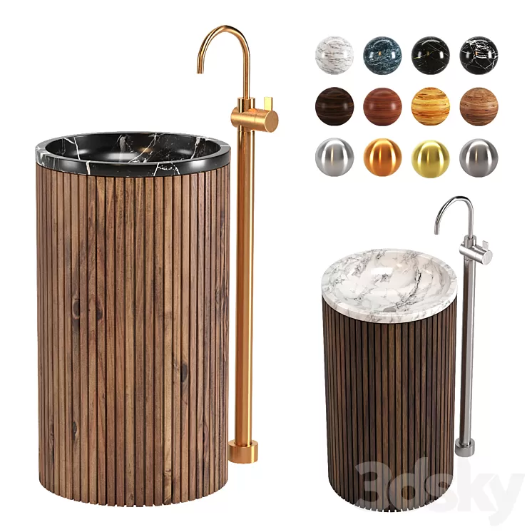 Wash Basin Set 02 3D Model Wash Basin Set 02 3D Model