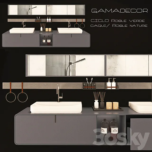 Wash Gamadecor CICLO Roblr verde caqui _ Roble nature 3DModel Wash Gamadecor CICLO Roblr verde caqui _ Roble nature 3DModel