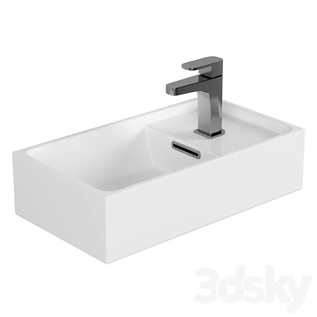 Wash-hand basin Cersanit Crea 40 3D Model Wash-hand basin Cersanit Crea 40 3D Model