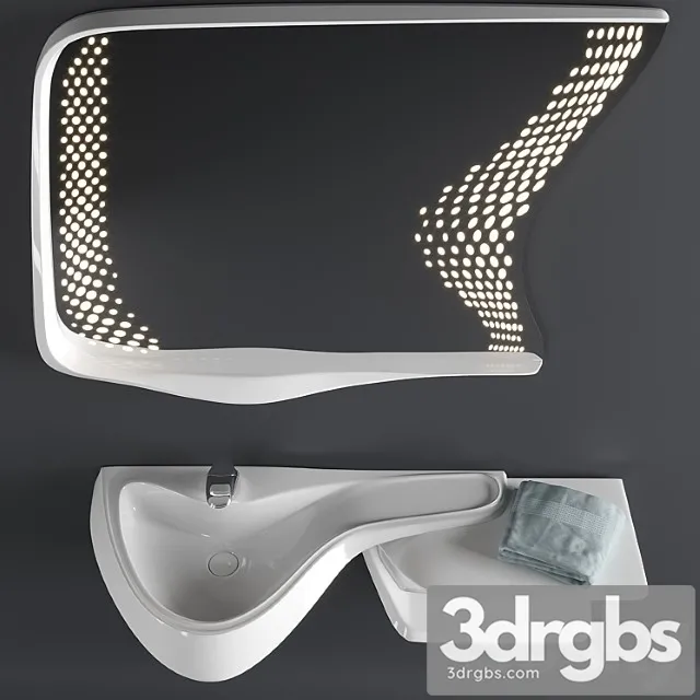 Washbasin And Mirror Vitae By Zaha Hadid 3D Model Download Washbasin And Mirror Vitae By Zaha Hadid 3D Model Download
