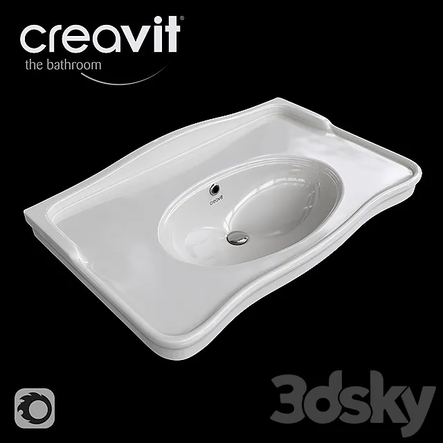 Washbasin Antik. Creavit 3DModel Washbasin Antik. Creavit 3DModel