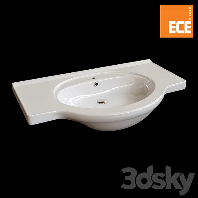 Washbasin Aruva 80 Ece banyo 3D Model Washbasin Aruva 80 Ece banyo 3D Model