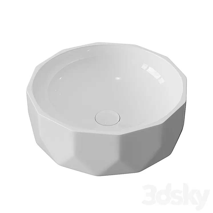 Washbasin BelBagno BB1409 white 3D Model Washbasin BelBagno BB1409 white 3D Model