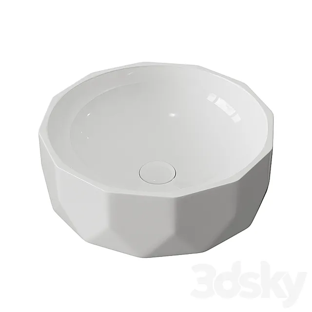 Washbasin BelBagno BB1409 white 3DModel Washbasin BelBagno BB1409 white 3DModel