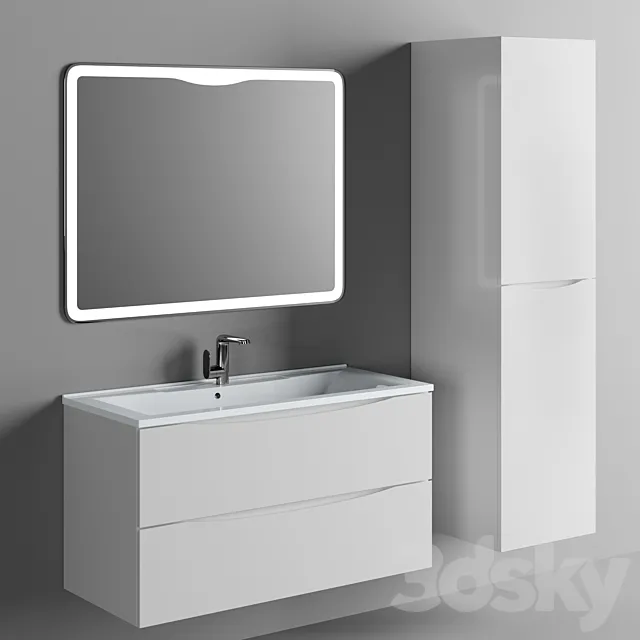 Washbasin cabinet BelBagno Marino 100 3D Model Washbasin cabinet BelBagno Marino 100 3D Model