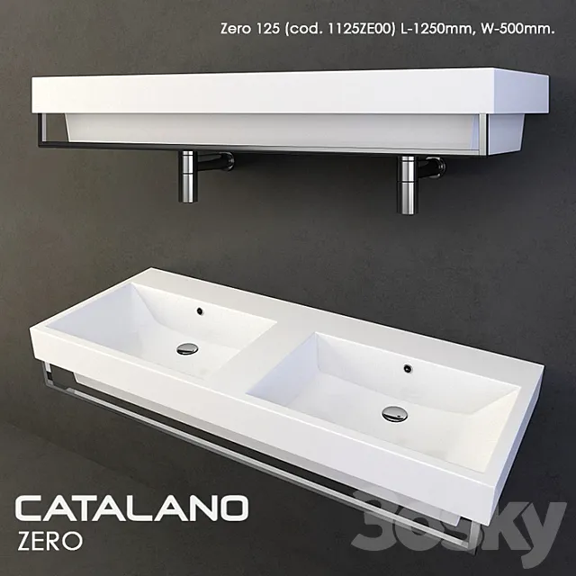 washbasin Catalano Zero (set) 3DModel washbasin Catalano Zero (set) 3DModel