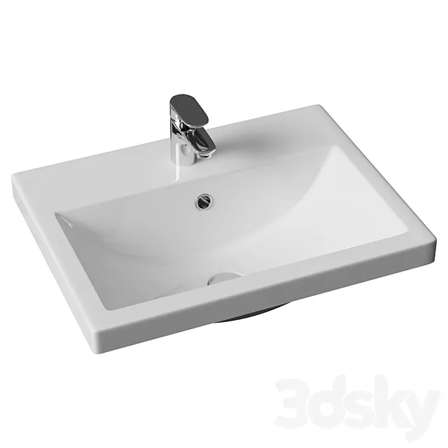 Washbasin Cersanit Como 60 3D Model Washbasin Cersanit Como 60 3D Model