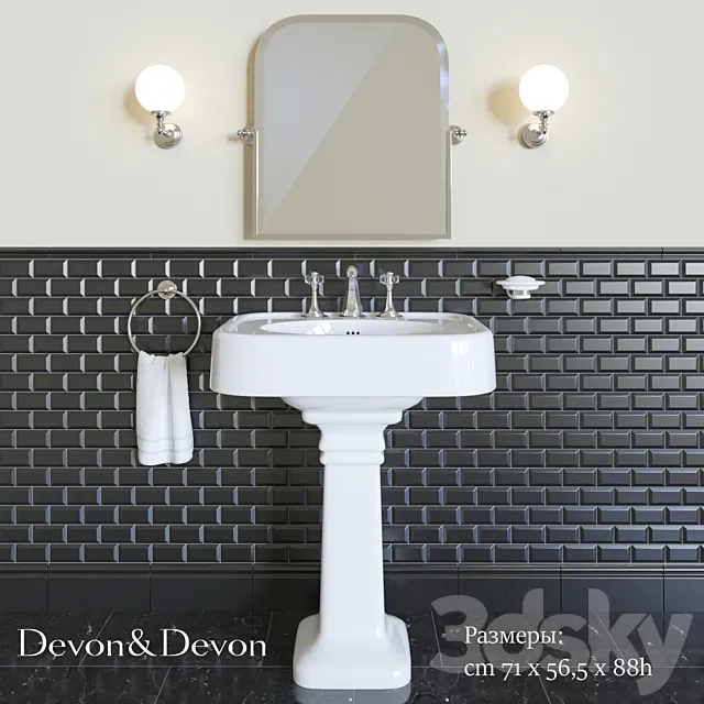 Washbasin Devon&Devon Blues 3D Model Washbasin Devon&Devon Blues 3D Model
