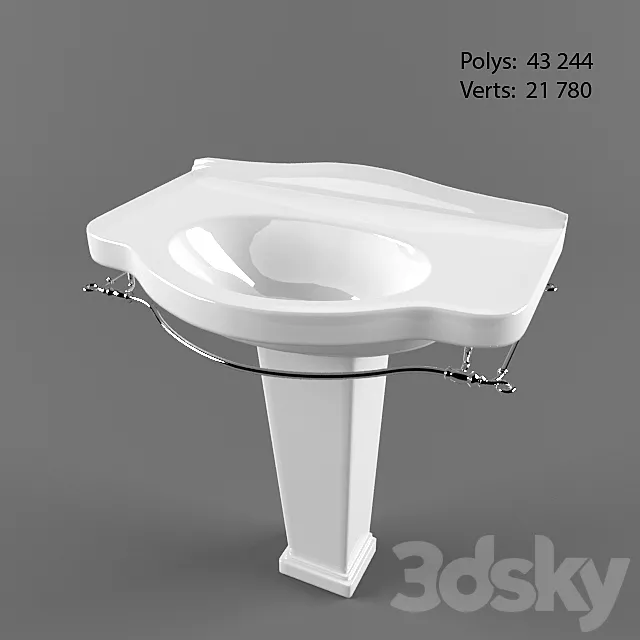 Washbasin Galassia Ethos 3DModel Washbasin Galassia Ethos 3DModel