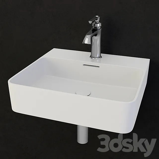 washbasin Laufen Val 3D Model washbasin Laufen Val 3D Model