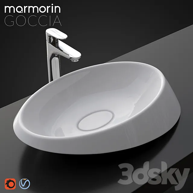 Washbasin Marmorin Goccia 3D Model Washbasin Marmorin Goccia 3D Model