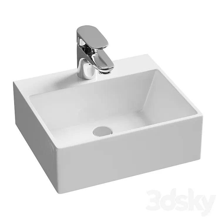 Washbasin Mira MR-3328 3D Model Washbasin Mira MR-3328 3D Model
