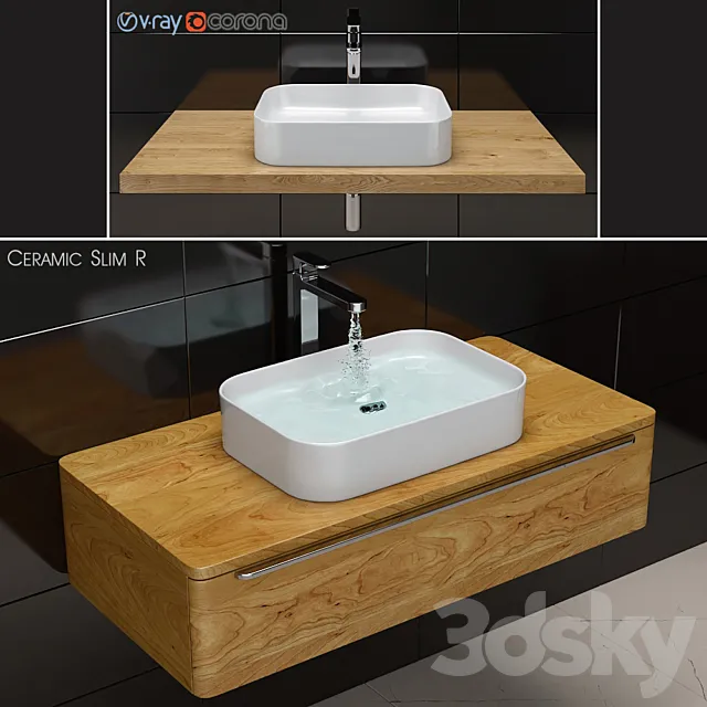 Washbasin RAVAK Ceramic Slim R 3D Model
