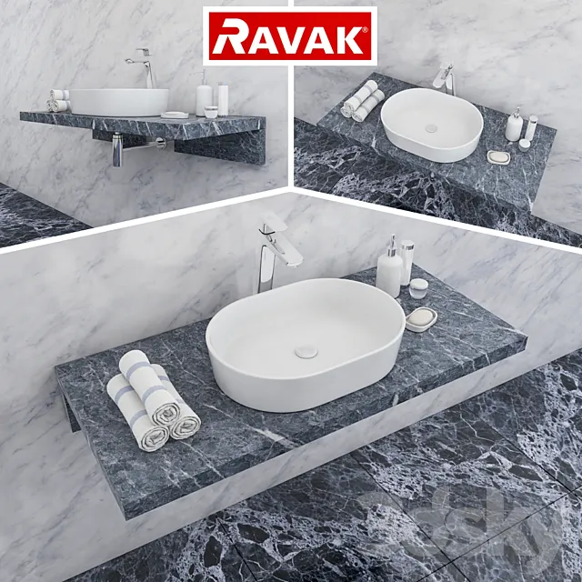 Washbasin RAVAK | Moon 2 3D Model Washbasin RAVAK | Moon 2 3D Model
