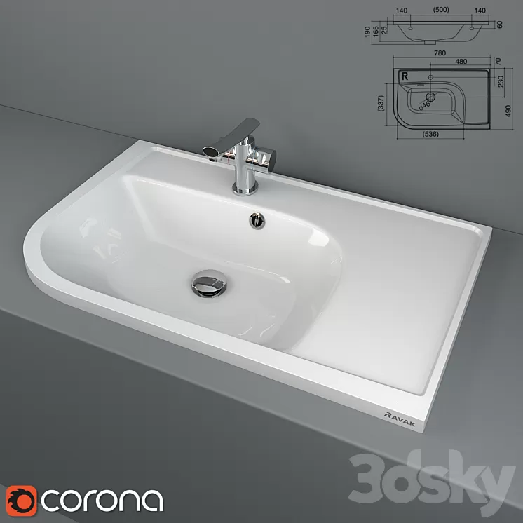 Washbasin Ravak Praktik U 3D Model